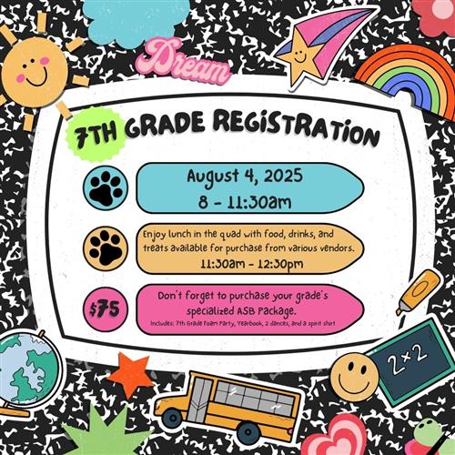 7th Grade Registration